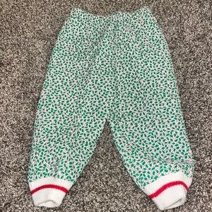 Vintage Baby 24 Month Pants Christmas 90s Quilted Pattern Polyester Cotton Blend
